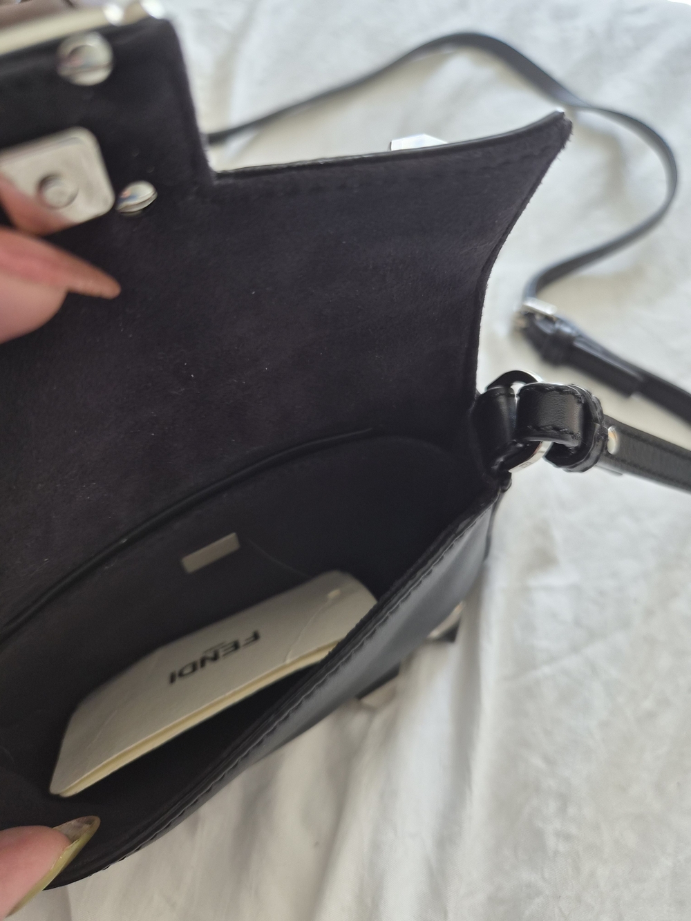 Fendi Black Mini Studded Leather Shoulder Bag - Picture 3 of 4